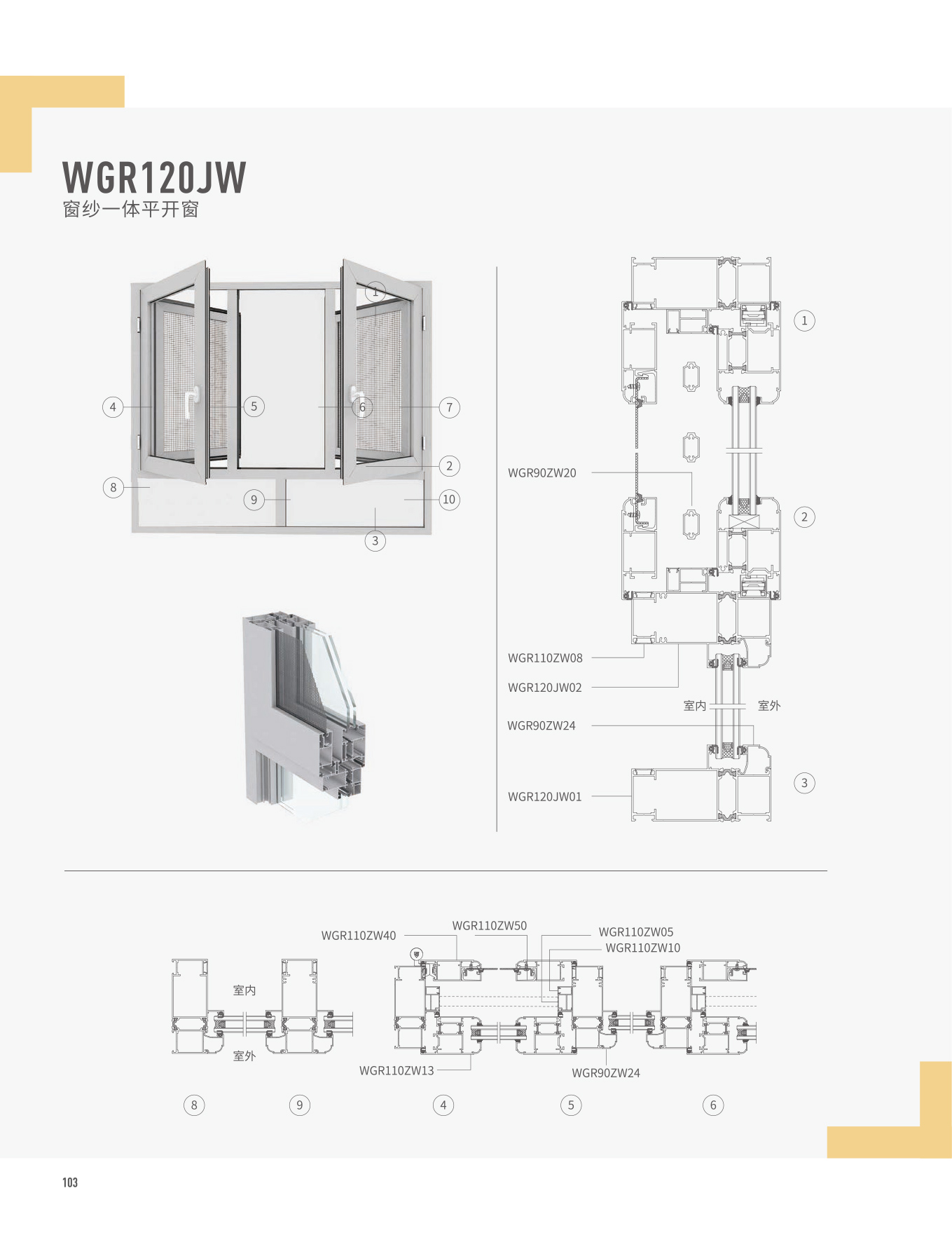 WGR90/140窗紗一體平開窗